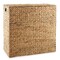 Casafield 2-Section Laundry Hamper with Removable Liner Bags, Woven Water Hyacinth Double Laundry Basket Sorter for Clothes and Towels